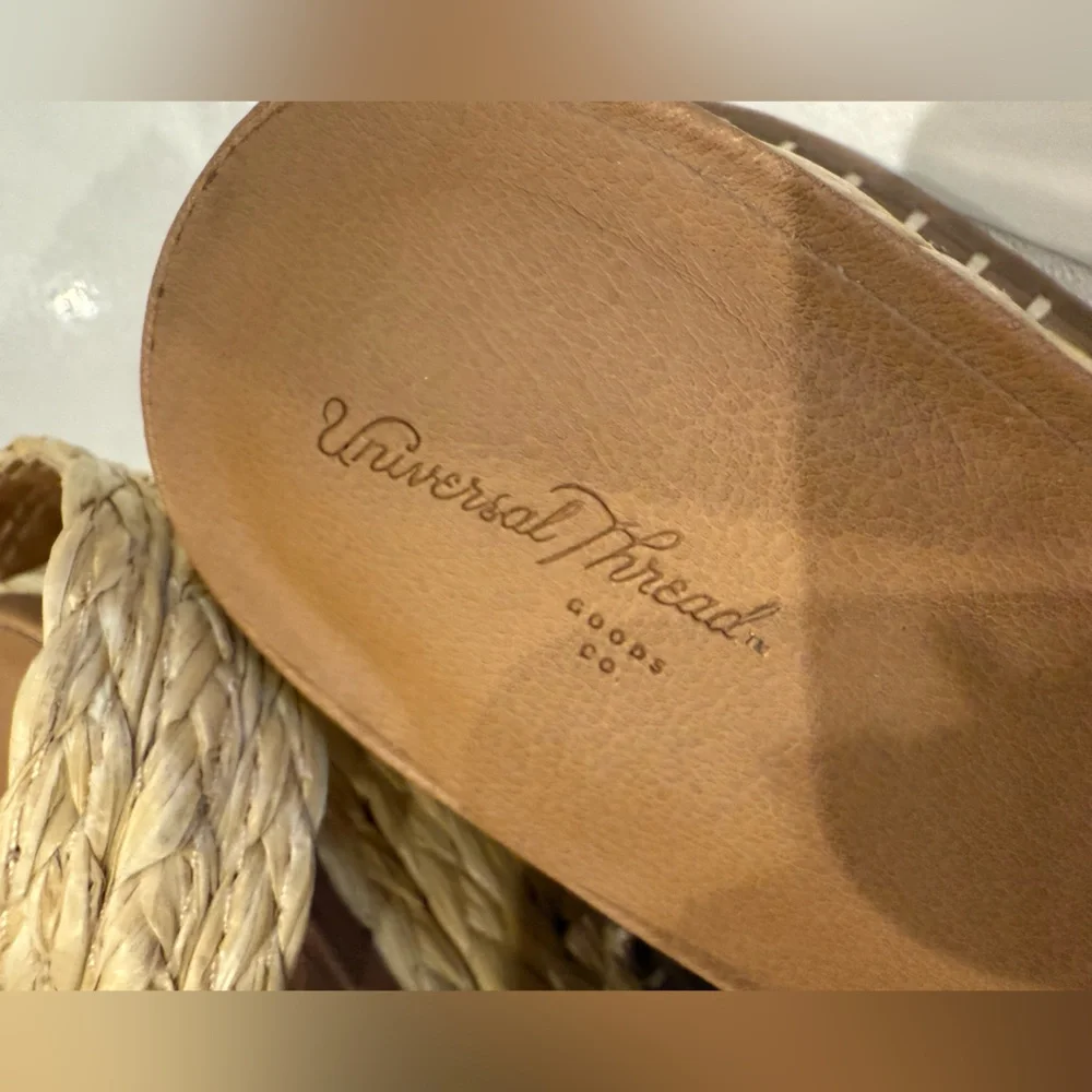 Universal Thread Natural Braided Platform Sandals